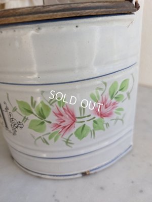 画像3: アンティークホーローローズ柄セル缶