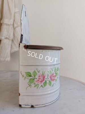 画像6: アンティークホーローローズ柄セル缶