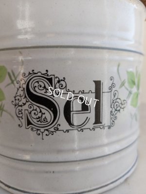 画像2: アンティークホーローローズ柄セル缶