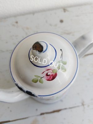 画像4: アンティーク手描き花柄コーヒーポット