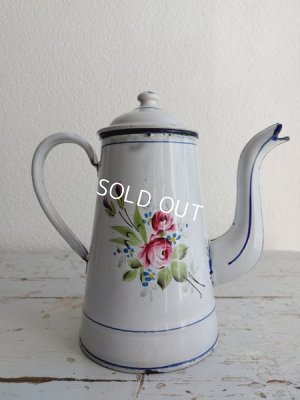 画像9: アンティーク手描き花柄コーヒーポット
