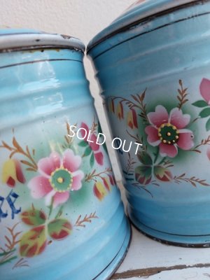 画像6: アンティークホーロー花柄キャニスターセット