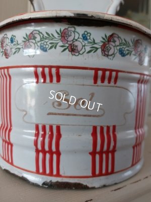 画像2: BB赤ストライプローズ柄セル缶