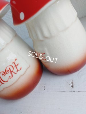 画像20: 陶器製きのこキャニスター4P