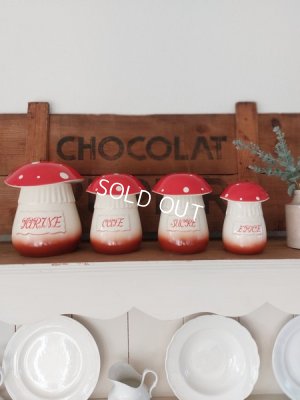 画像15: 陶器製きのこキャニスター4P