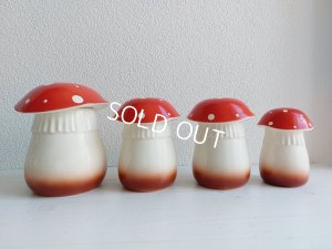 画像23: 陶器製きのこキャニスター4P