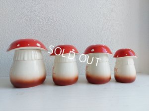 画像24: 陶器製きのこキャニスター4P