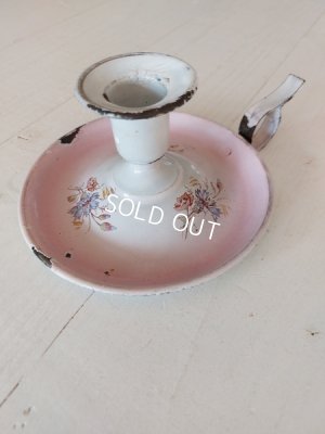 画像14: アンティークホーローピンク花柄コーヒーポット