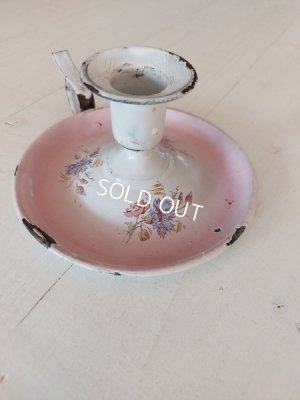 画像15: アンティークホーローピンク花柄コーヒーポット