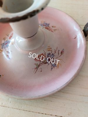 画像20: アンティークホーローピンク花柄コーヒーポット