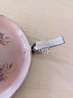 画像21: アンティークホーローピンク花柄コーヒーポット