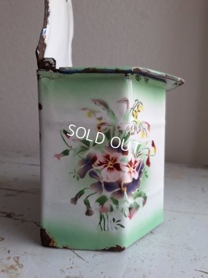 画像8: Japy六角形ライトグリーングラデーションビオラ柄セル缶