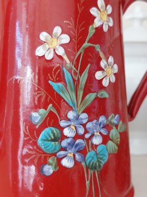 画像2: エトワール社赤すみれ柄ポット　