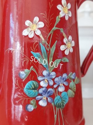 画像2: エトワール社赤すみれ柄ポット　