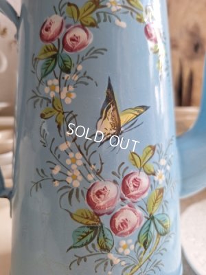 画像2: アンティークホーロー手描きコーヒーポット