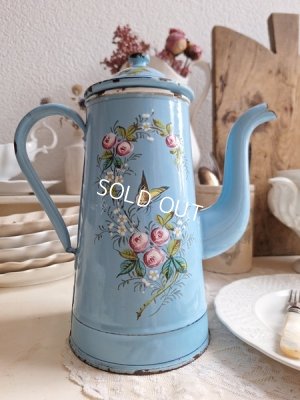 画像5: アンティークホーロー手描きコーヒーポット