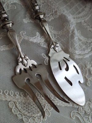 画像10: アンティークサービングフィッシュナイフセット