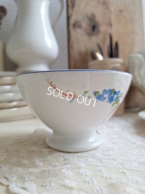 画像8: アンティーク手描き花柄カフェオレボウル