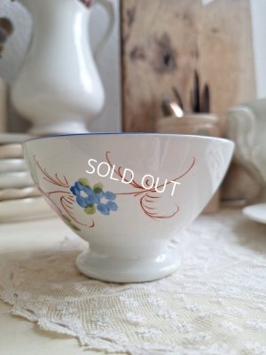 画像10: アンティーク手描き花柄カフェオレボウル