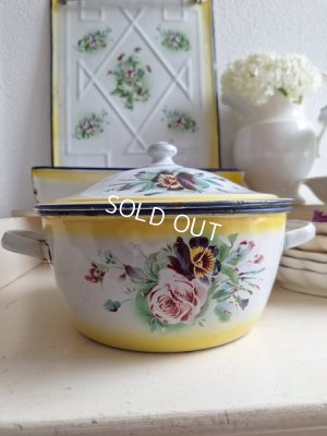 画像2: Japyイエローぼかし勿ローズとパンジー柄チュリーン　