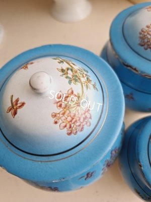 画像4: アンティークブルーキャニスター3個セット