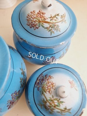 画像5: アンティークブルーキャニスター3個セット