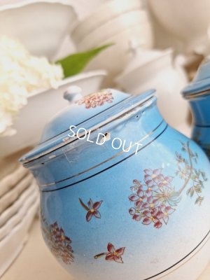 画像6: アンティークブルーキャニスター3個セット