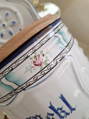 画像2: アンティークホーロー手描きフラワー缶