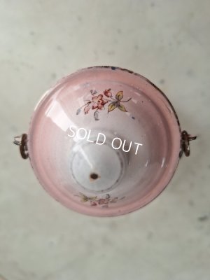 画像4: ホーローピンク花柄ミルクキャリー