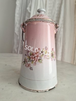 画像6: ホーローピンク花柄ミルクキャリー