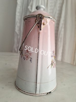 画像7: ホーローピンク花柄ミルクキャリー