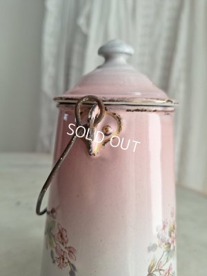 画像10: ホーローピンク花柄ミルクキャリー
