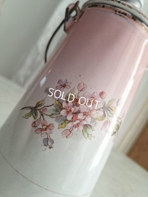 画像5: ホーローピンク花柄ミルクキャリー