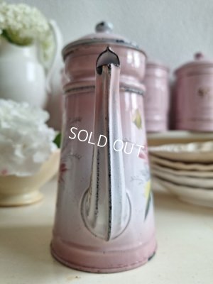 画像7: ホーローピンク花柄コーヒーポット