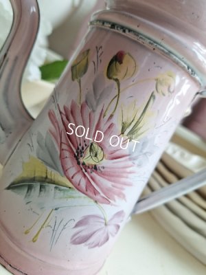 画像3: ホーローピンク花柄コーヒーポット