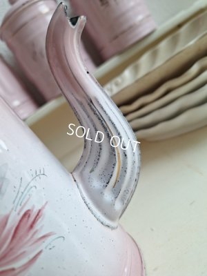 画像14: ホーローピンク花柄コーヒーポット