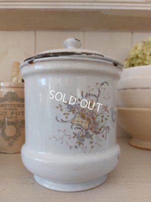 画像5: アンティークフレンチ手描き花柄キャニスター