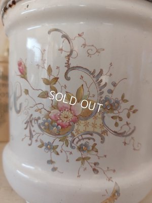 画像4: アンティークフレンチ手描き花柄キャニスター