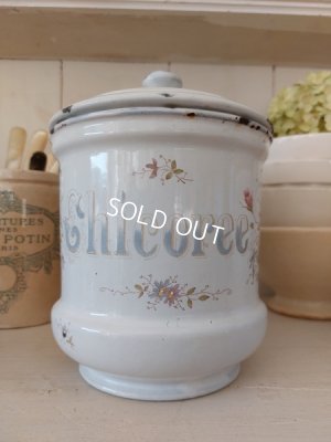 画像11: アンティークフレンチ手描き花柄キャニスター