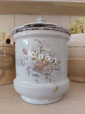 画像12: アンティークフレンチ手描き花柄キャニスター