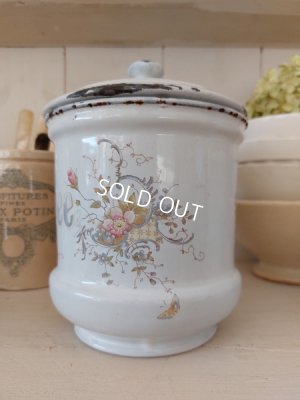 画像14: アンティークフレンチ手描き花柄キャニスター
