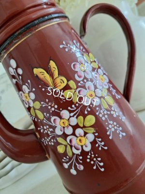 画像2: アンティークホーロー手描きポット