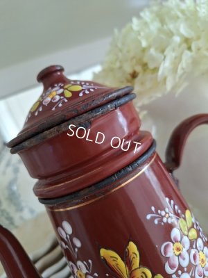 画像11: アンティークホーロー手描きポット