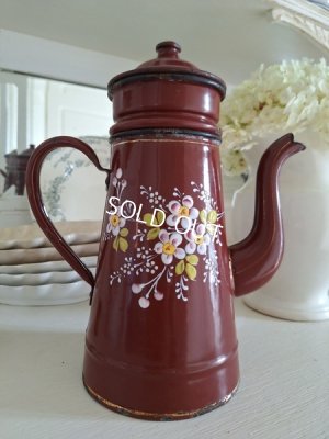 画像3: アンティークホーロー手描きポット