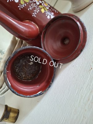 画像10: アンティークホーロー手描きポット