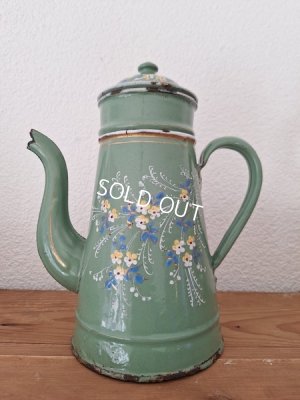 画像2: アンティークエナメル手描きコーヒーポット