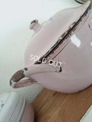 画像14: アンティークホーロー手描きキャセロール