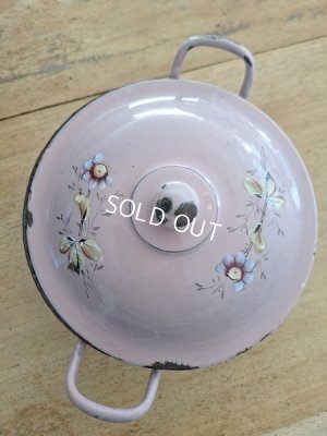 画像12: アンティークホーロー手描きキャセロール