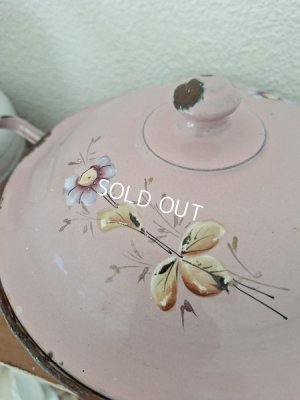 画像8: アンティークホーロー手描きキャセロール