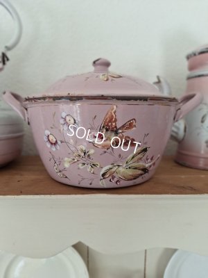 画像7: アンティークホーロー手描きキャセロール